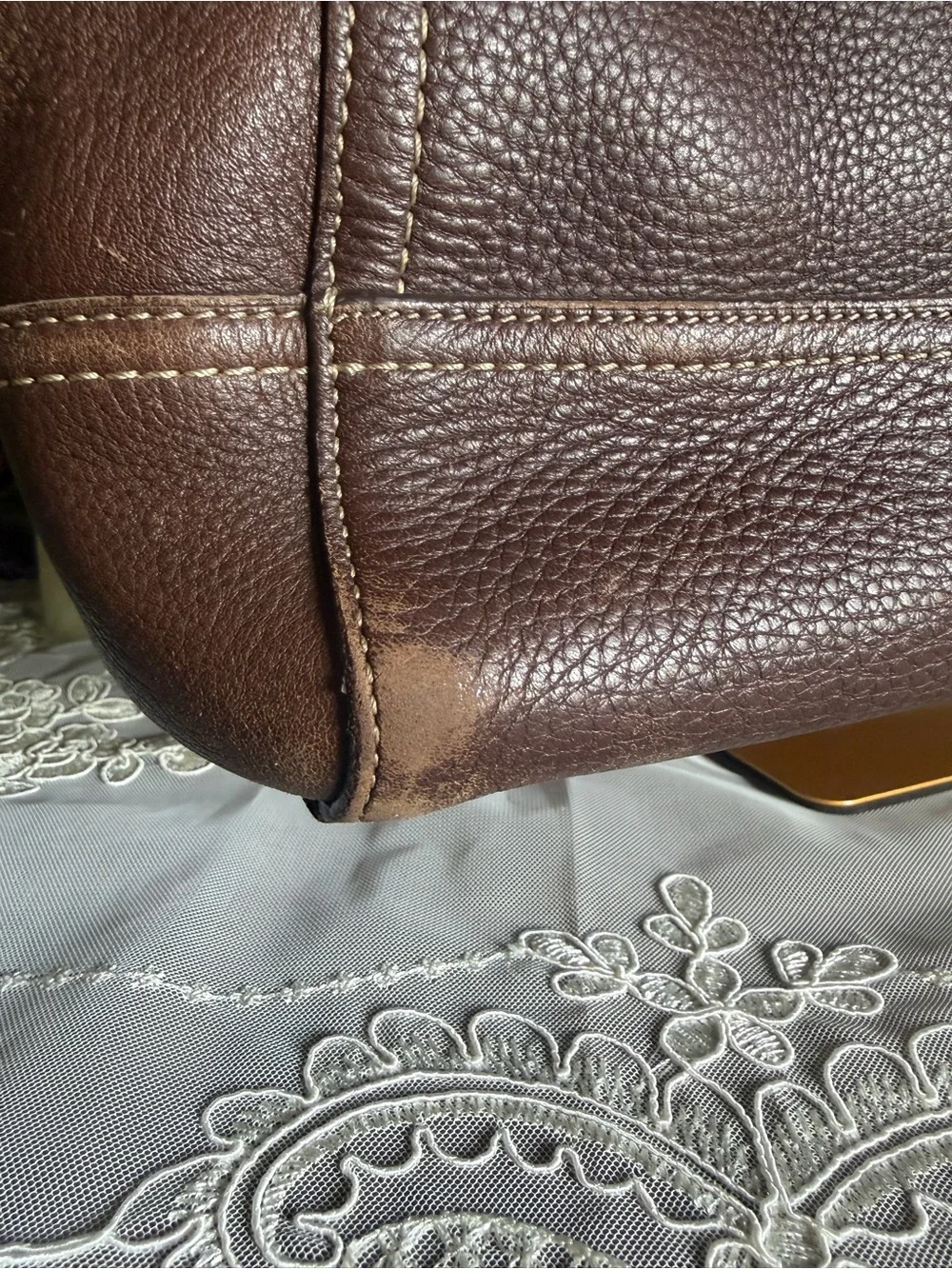 Y2K Coach Hampton Pebbled Brown Leather Carryall Tote Bag Purse 10215